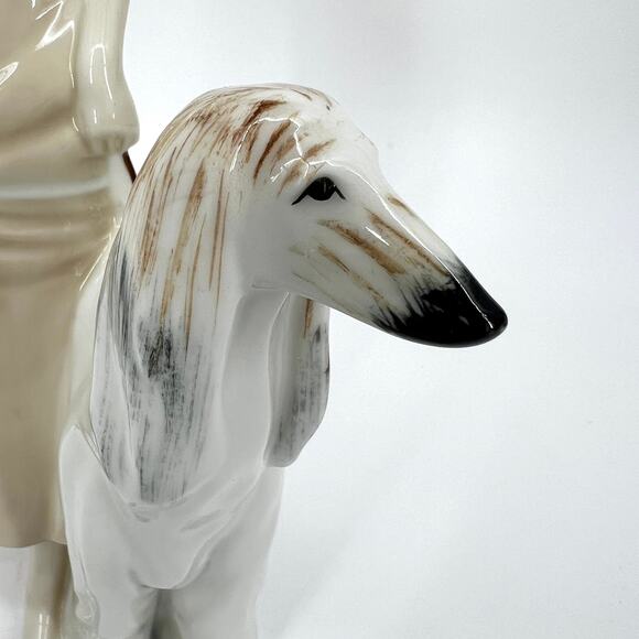 Vintage 1985 Royal Doulton Promenade HN3072 13" Figurine of Woman and Afghan Dog - Picture 6 of 12